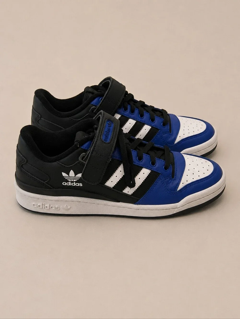 adidas Forum Low Black Pulse Blue Mens Size 8.5 Retro Retro Basketball Sneaker